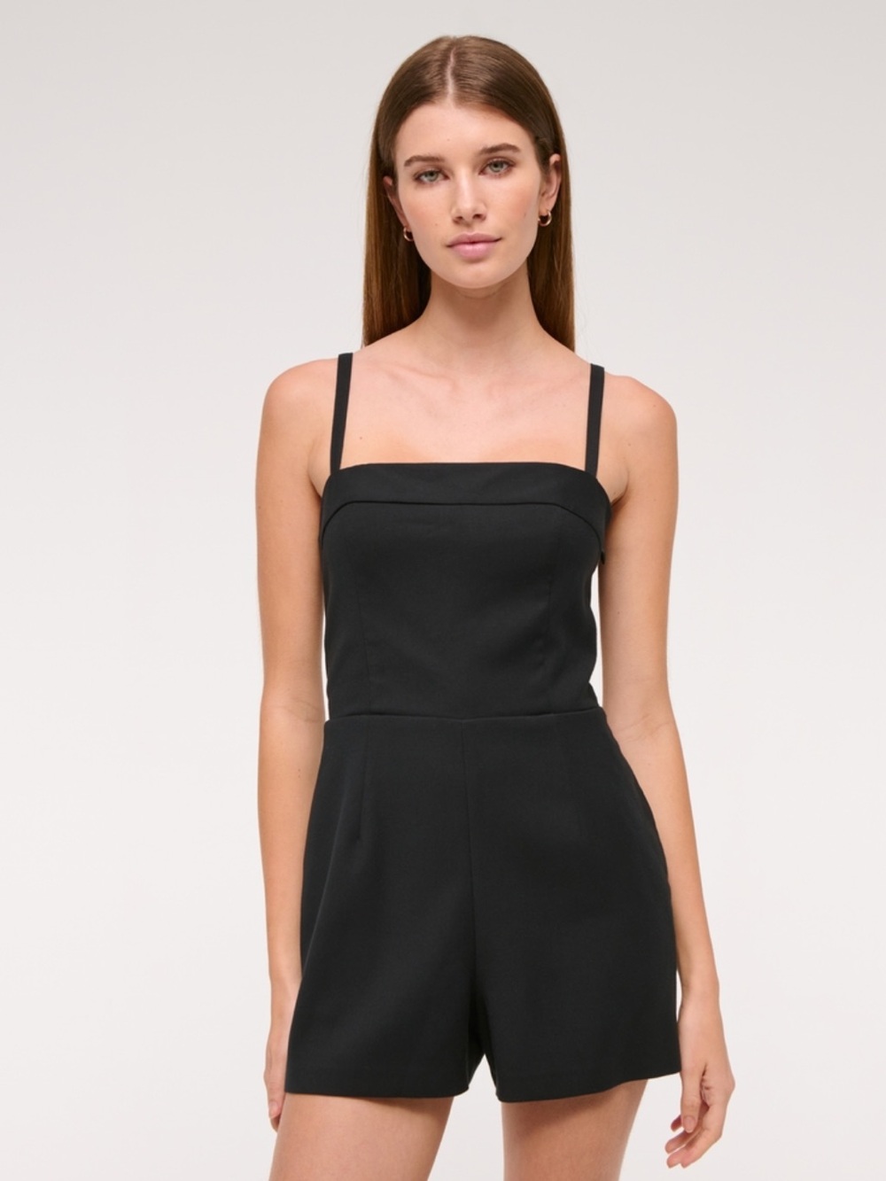 NWT Abercrombie Chic Black Square Neck Tailored Romper